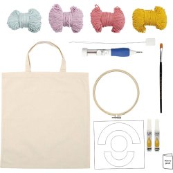 DIY Kit Punch Needle, Mulepose, pastelfarver, 1 pk.