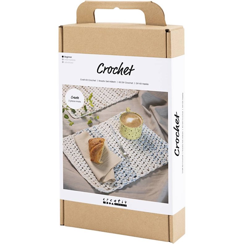 DIY Kit H&aelig;kle, D&aelig;kkeserviet, 1 pk.