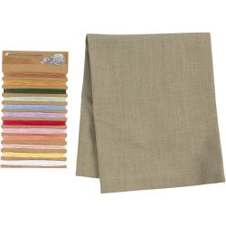 Mini DIY Kit Broderi, Serviet, st&oslash;vet gr&oslash;n, 1 pk.