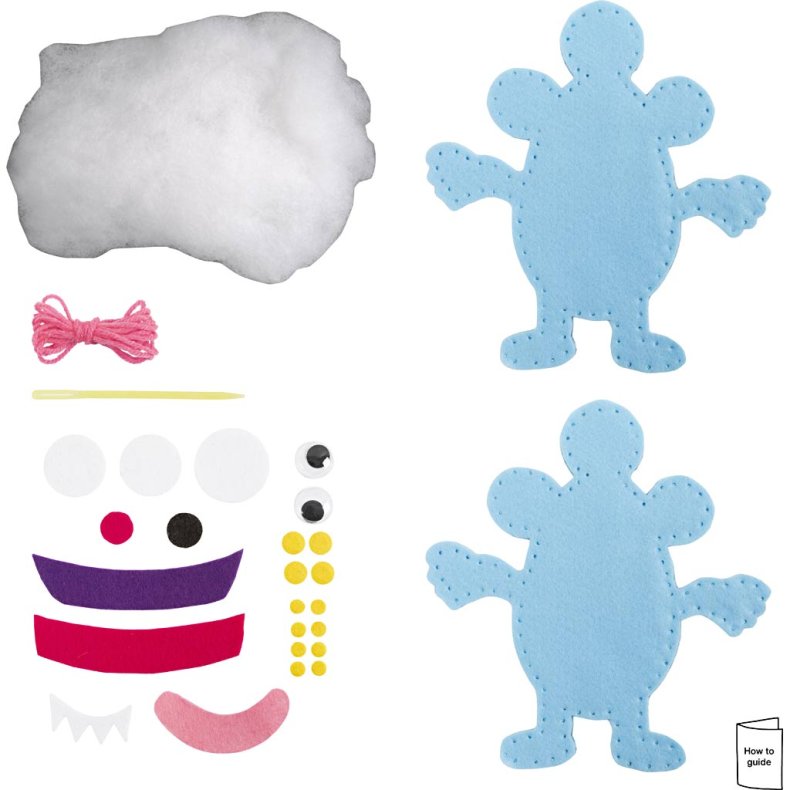 Mini DIY Kit Syning, Filtmonster, ass. farver, 1 pk.