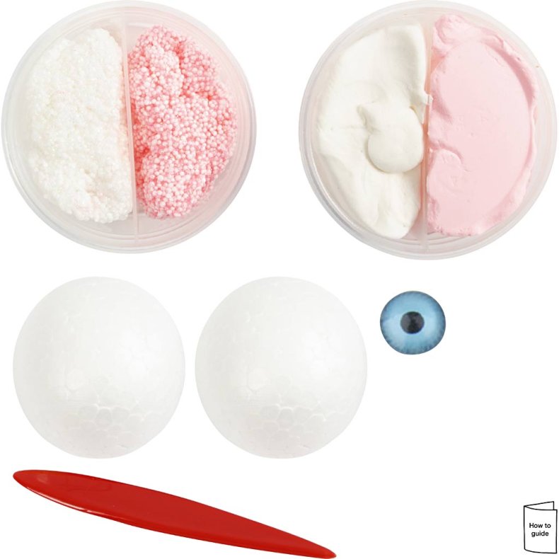 Mini DIY Kit Modellering, Monster Sally, lys pink, 1 pk.