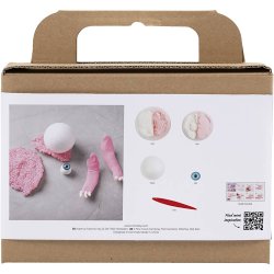 Mini DIY Kit Modellering, Monster Sally, lys pink, 1 pk.