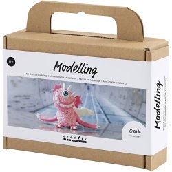 Mini DIY Kit Modellering, Monster Sally, lys pink, 1 pk.