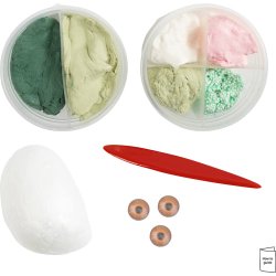 Mini DIY Kit Modellering, Monster Lulu, lys gr&oslash;n, m&oslash;rk gr&oslash;n, 1 pk.