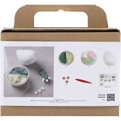 Mini DIY Kit Modellering, Monster Lulu, lys gr&oslash;n, m&oslash;rk gr&oslash;n, 1 pk.