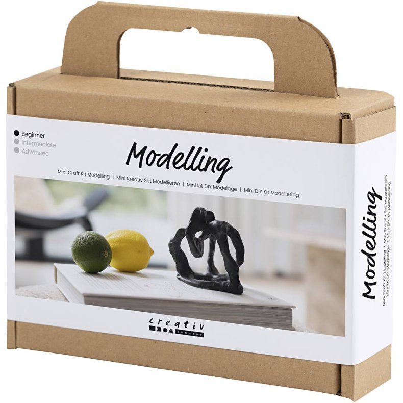 Mini DIY Kit Modellering, Skulptur, sort, 1 pk.
