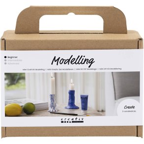 Mini DIY Kit Modellering, Lysestage, ultra marine blå, 1 pk.