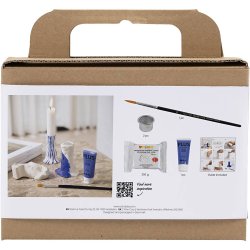 Mini DIY Kit Modellering, Lysestage, ultra marine bl&aring;, 1 pk.