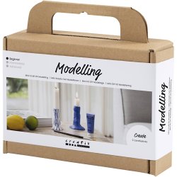 Mini DIY Kit Modellering, Lysestage, ultra marine bl&aring;, 1 pk.