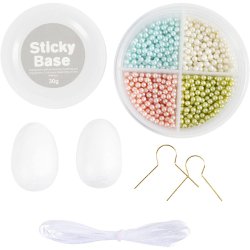 Mini DIY Kit Modellering, Perle&aelig;g, pastelfarver, 1 pk.