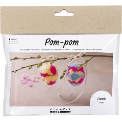 Mini DIY Kit Pompon, &AElig;g, colorful, 1 pk.