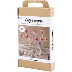 DIY Kit Crepepapir, Blomst, pastelfarver, 1 pk.