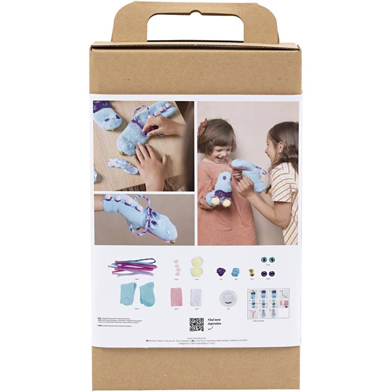 DIY Kit Dekoration, Str&oslash;mpedukke monster, ass. farver, 1 pk.