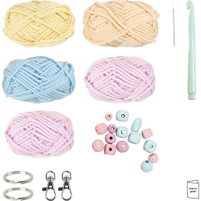 Start DIY Kit H&aelig;kle, Tasker, ass. farver, 1 pk.