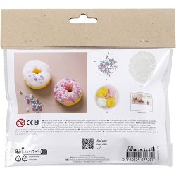 Mini DIY Kit Modellering, Donuts, pink, turkis, hvid, gul, 1 pk.