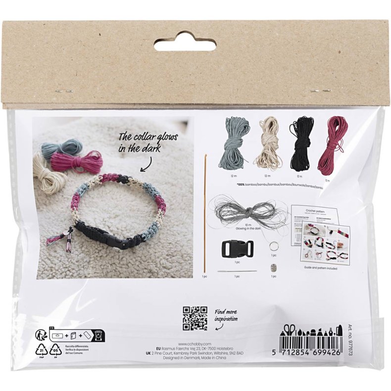 Mini DIY Kit H&aelig;kle, Hundehalsb&aring;nd, 1 pk.