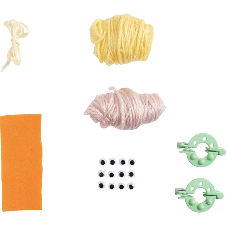 Mini DIY Kit Pompon, Kyllinger, ass. farver, 1 pk.