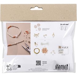 Mini DIY Kit Smykker, Rosakvartshalsk&aelig;de og -armb&aring;nd, 1 pk.