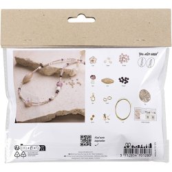 Mini DIY Kit Smykker, Chunky halsk&aelig;de, rosa harmoni, 1 pk.