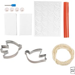 Mini DIY Kit Modellering, Duer, off white, 1 pk.