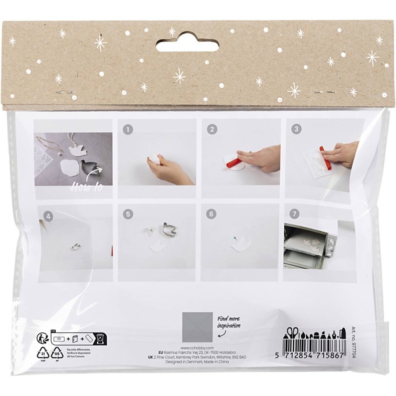 Mini DIY Kit Modellering, Duer, off white, 1 pk.