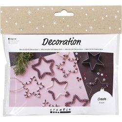 Mini DIY Kit Dekoration, Stjerner, r&oslash;d, 1 pk.