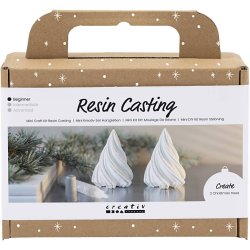 Mini DIY Kit Resin St&oslash;bning, Juletr&aelig;er, hvid, 1 pk.
