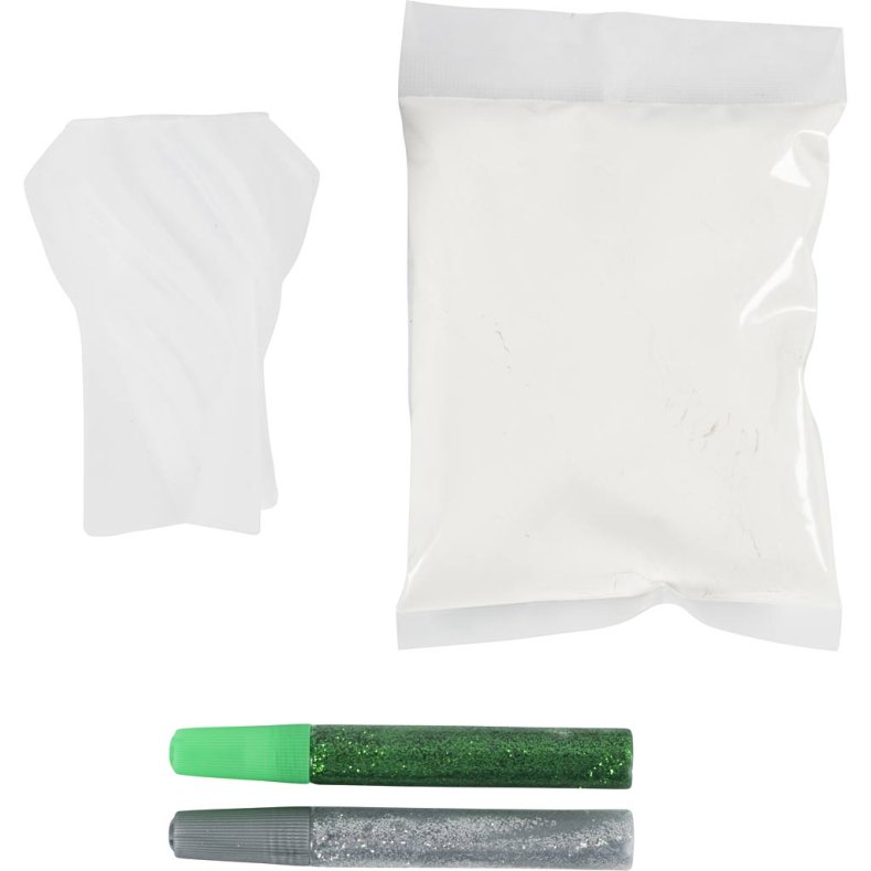 Mini DIY Kit Resinst&oslash;bning, Juletr&aelig;er, hvid, 1 pk.