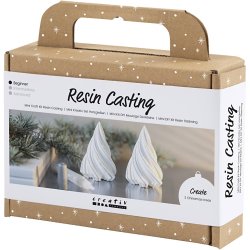 Mini DIY Kit Resin St&oslash;bning, Juletr&aelig;er, hvid, 1 pk.