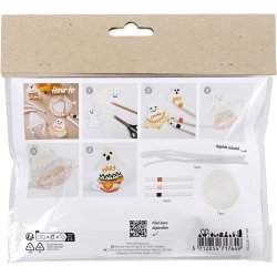 Mini DIY Kit Farvel&aelig;gning, Sp&oslash;gelser, sort, lys orange, mellem orange, hvid, 1 pk.