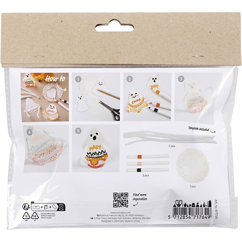 Mini DIY Kit Farvel&aelig;gning, Sp&oslash;gelser, sort, lys orange, mellem orange, hvid, 1 pk.
