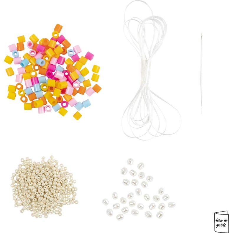 Mini DIY Kit Smykker, Halsk&aelig;de og armb&aring;nd, ass. farver, 1 pk.