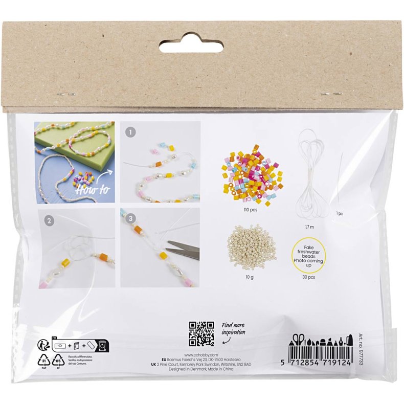 Mini DIY Kit Smykker, Halsk&aelig;de og armb&aring;nd, ass. farver, 1 pk.