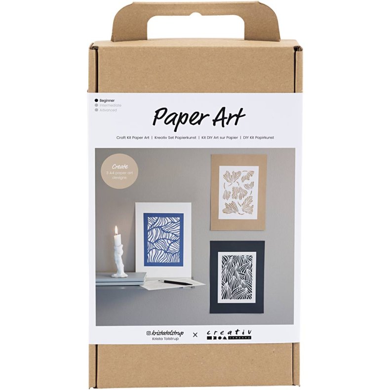 DIY Kit Papirkunst, Billeder til oph&aelig;ng, off white, 1 pk.