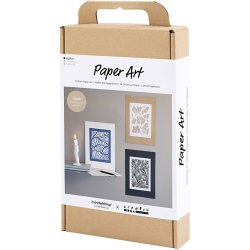 DIY Kit Papirkunst, Billeder til oph&aelig;ng, off white, 1 pk.