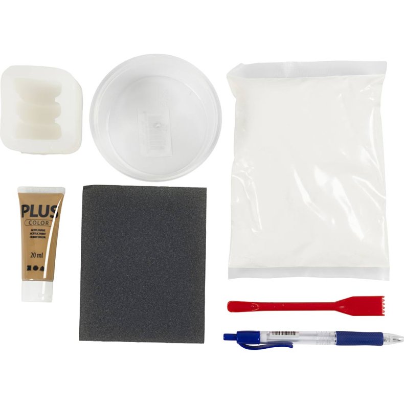 DIY Kit Resinst&oslash;bning, Skulptur, beige, off white, 1 pk.