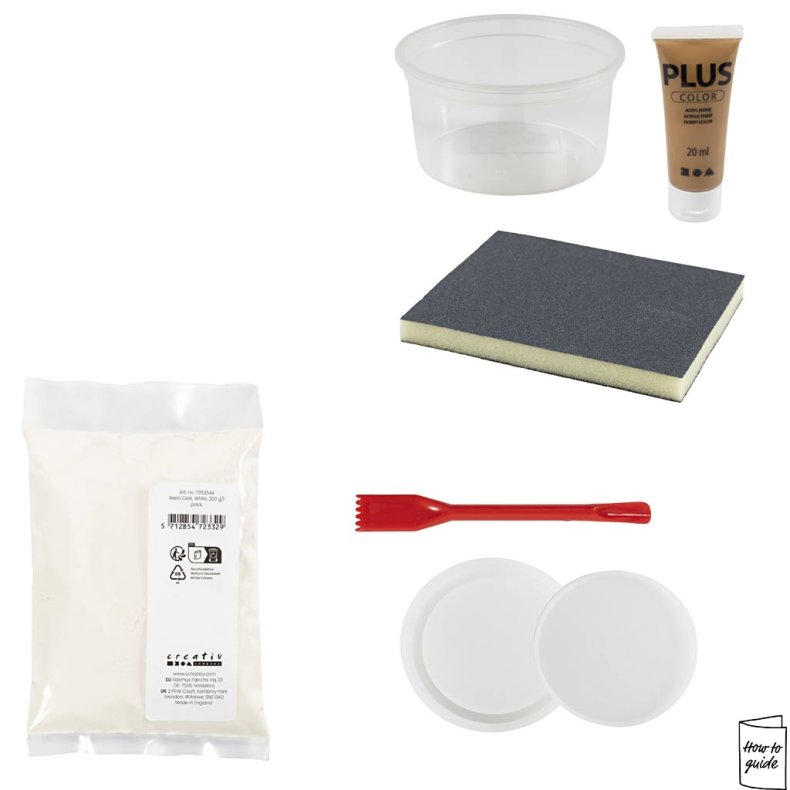 DIY Kit Resinst&oslash;bning, Krukke med l&aring;g, beige, off white, 1 pk.