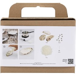 Mini DIY Kit Lysst&oslash;bning , Soyalys i &oslash;stersskaller, off white, 1 pk.