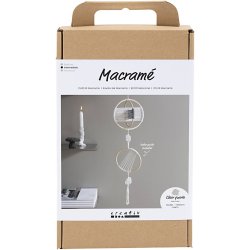 DIY Kit Macram&eacute;, Mobile, gr&aring;, off white, 1 pk.