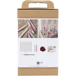 DIY Kit Lysdekoration, Dekorerede kronelys, hvid, 1 pk.