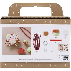 Mini DIY Kit Modellering, Hjerteformet julefigur, ass. farver, 1 pk.