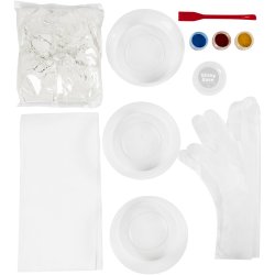 DIY Kit St&oslash;bning, Beholdere, bl&aring;, r&oslash;d, lys gul, 1 pk.