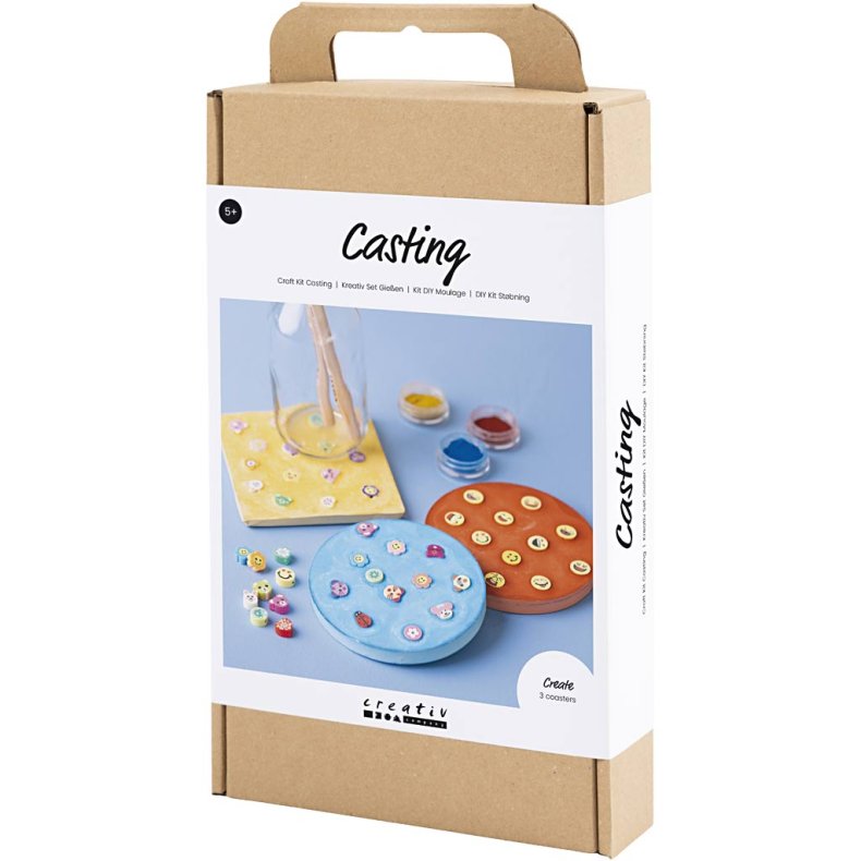 DIY Kit St&oslash;bning, Platter, bl&aring;, r&oslash;d, gul, 1 pk.