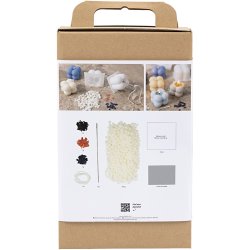 DIY Kit Lysst&oslash;bning, Bubble soyalys, varm beige, lys bl&aring;, creme, 1 pk.