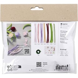 Mini DIY Kit Chenilleblomster, Tulipaner, ass. farver, 1 pk.
