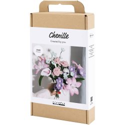 DIY Kit Chenilleblomster, Blomster, pastelfarver, 1 pk.
