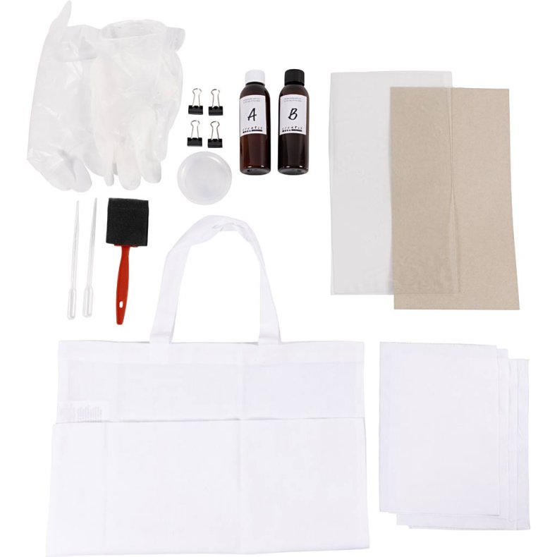 DIY Kit Cyanotypi, Tekstil, bl&aring;, 1 pk.