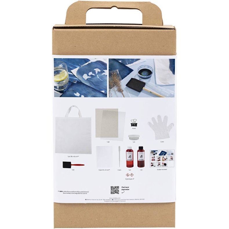 DIY Kit Cyanotypi, Tekstil, bl&aring;, 1 pk.