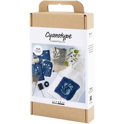 DIY Kit Cyanotypi, Tekstil, bl&aring;, 1 pk.