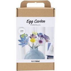 DIY Kit &AElig;ggebakke blomster, pastelfarver, 1 pk.
